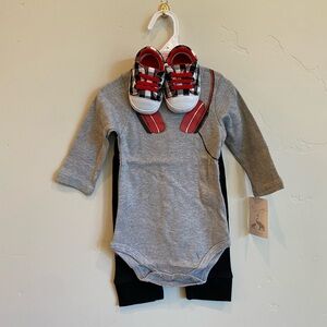 LITTLE TREASURE Baby Headphones Buffalo Plaid 3-Piece Set